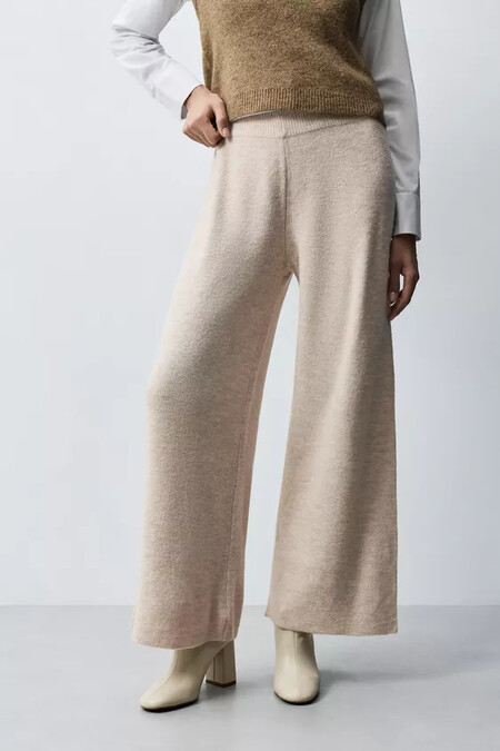 Pantalones Punto Beige