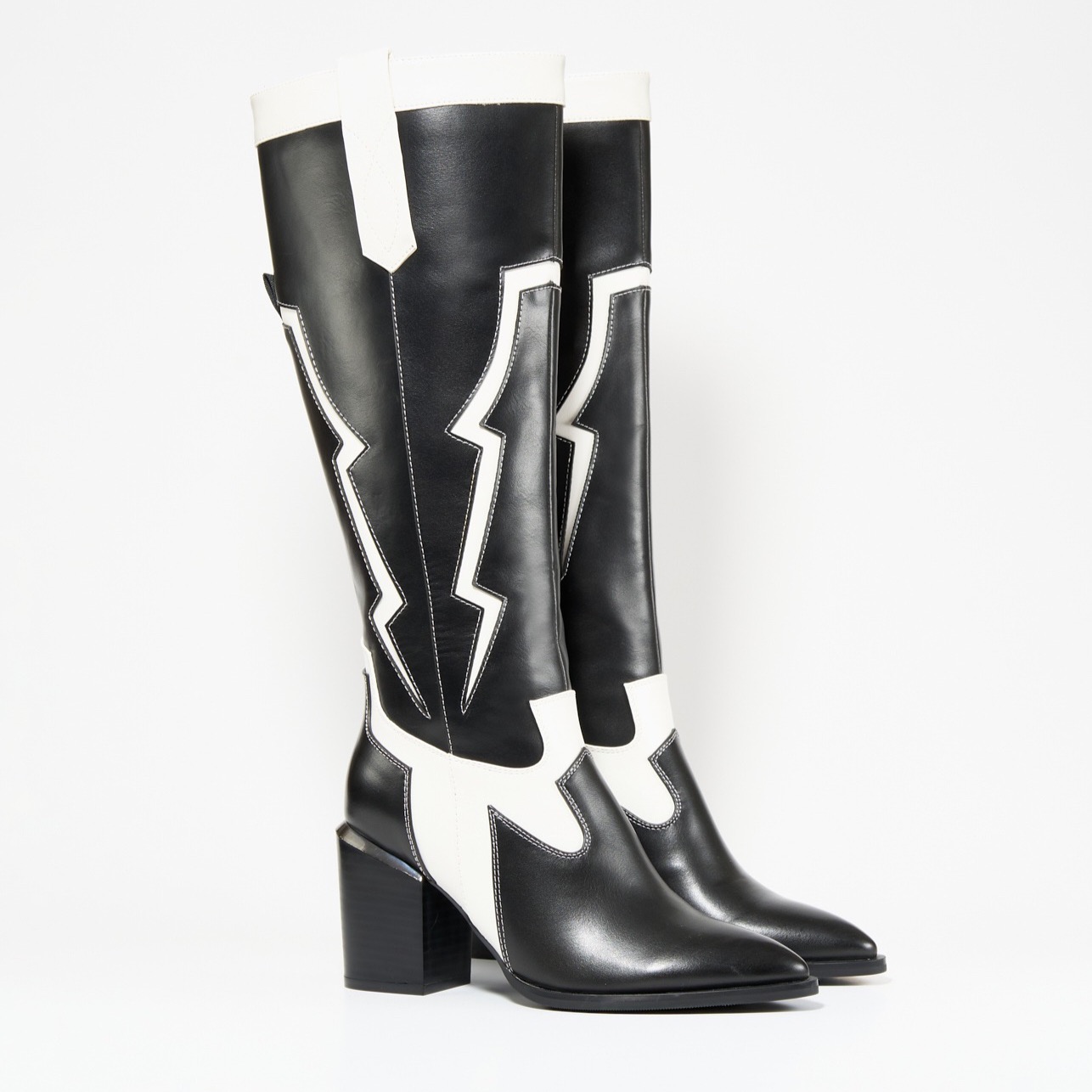 Botas tacón bicolor 