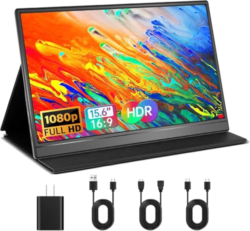 Stqusti Monitor Portátil, 15.6 Pulgadas FHD IPS 1080P USB Type-C