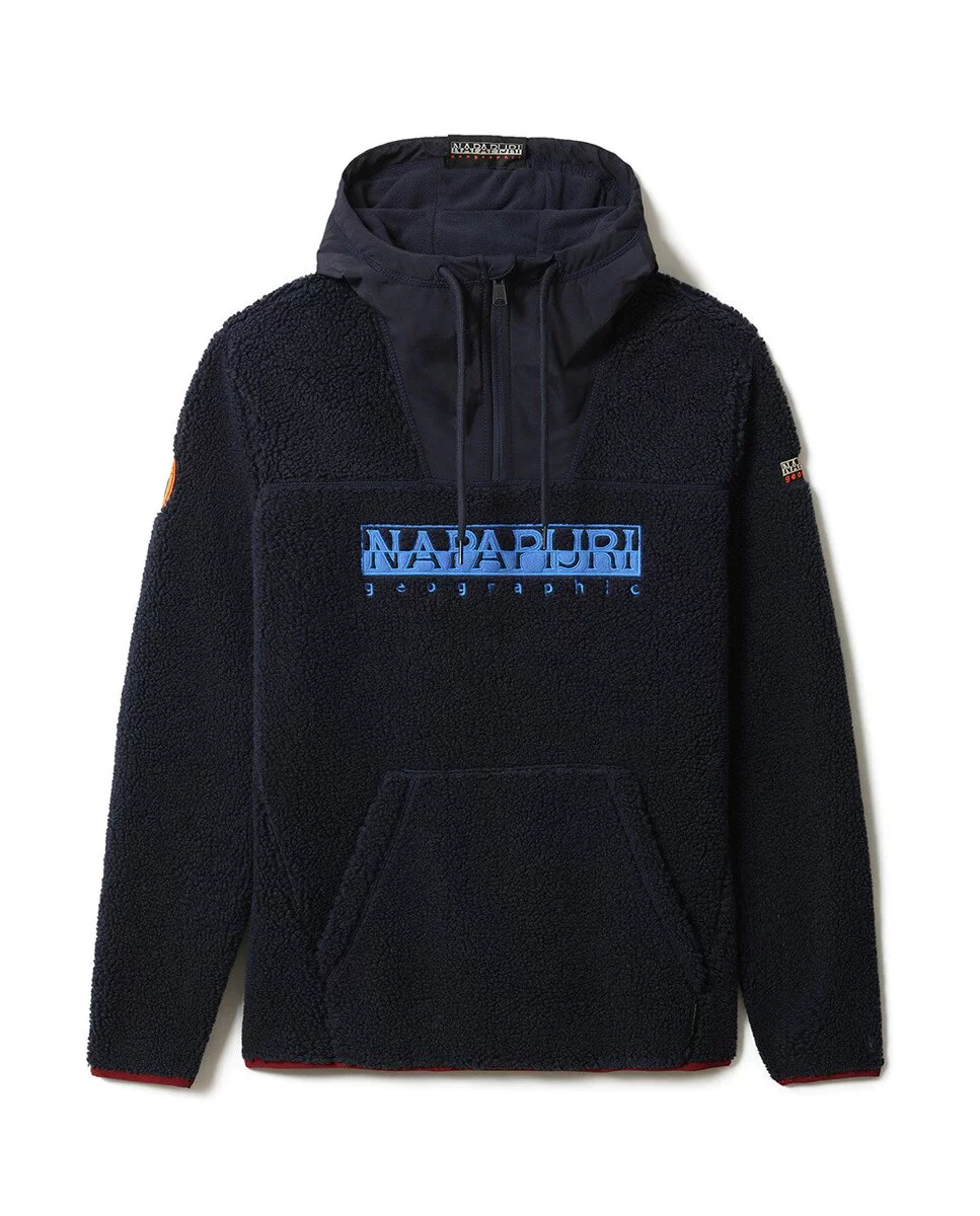 Sudadera de hombre Teide 4 en color azul marino con cuello alzado con cremallera