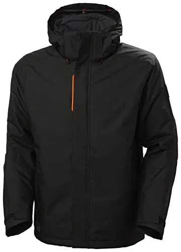Helly-Hansen Kensington Chaquetas de invierno aisladas para hombre con aislamiento ligero, transpirable, impermeable, capucha desmontable, 911 Negro, Small