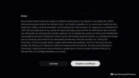 PlayStation Store México, mensaje del cobro en dólares