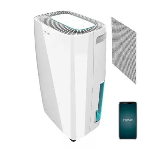 Cecotec Deshumidificador de 2,5L BigDry 4000 Expert Connected Extra. 10 L/día, Control por Wi-Fi, Pantalla LED