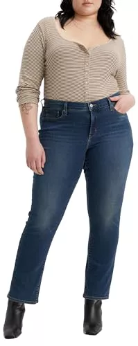 Levi's Women's Plus Size 314 Shaping Straight Jeans, Zealous Blue, 54W / 30L