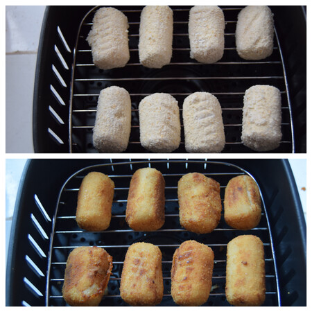 Croquetas congeladas en freidora de aire paso a paso