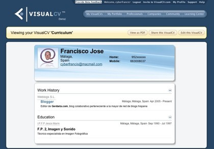 VisualCV, creando nuestro curriculum para su acceso a través de Internet