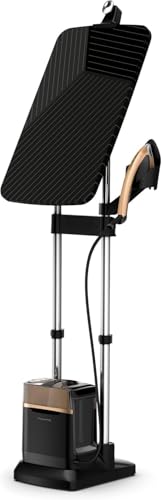 Rowenta IXEO Power, Cepillo de vapor 2170W, 5.8 bares presión vapor, Depósito 1.1 L, Elimina arrugas, olores y desinfecta, Accesorio prendas delicadas y gruesas, Tabla vertical, Negro, QR2020