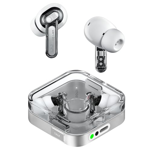 Nothing Ear (3) Auriculares Inalambricos Bluetooth con Cancelación de Ruido Adaptativa en Tiempo Real, con LDAC Hi-Res Audio, Super Mic, IP54, Quick Charge y hasta 22 Horas de Batería - Blanco