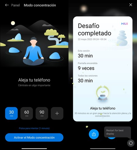 Modo Concentracion Xiaomi