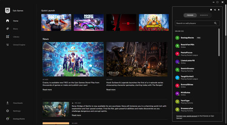La Epic Games Store se prepara para sus nuevas funciones sociales, como la creación de grupos y tarjetas de jugador