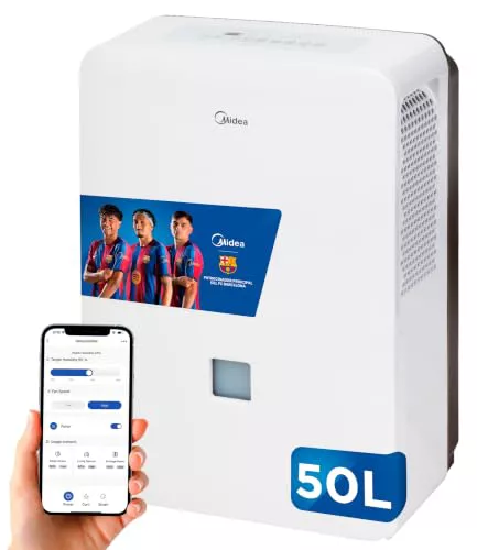 MIDEA Deshumidificador de humedad interior 50L/Dia | Depósito extraible de 6L