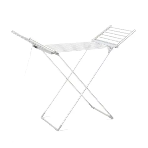 InnovaGoods® Tendedero Plegable eléctrico, Tendedero con alas desplegables Laterales, tendederos Plegable 20 Barras, Pantalla táctil, Tendedero electrico Temperatura Regulable 35-60 ºC, Altura 112cm