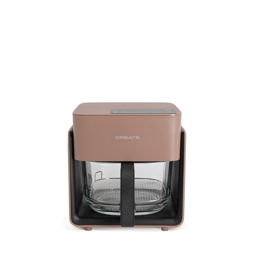 CREATE/AIR FRYER STUDIO CRYSTAL/Freidora sin aceite 4.2 L con vaporizador de agua moca/Capacidad 5-6 raciones, 6 programas, bandeja de cristal, control de tiempo y tempertura, 1300W