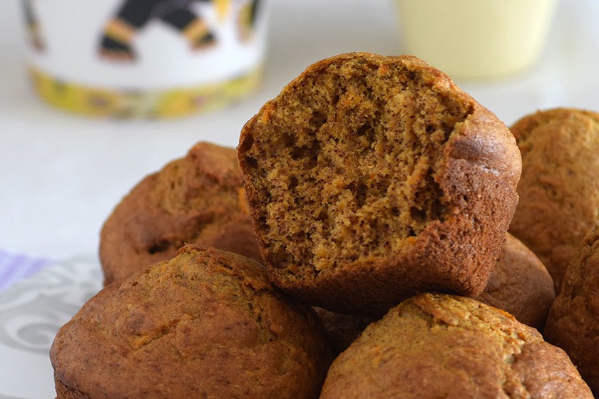 Muffins integrales de zanahoria y plátano. Receta Magimix Cook Expert fácil