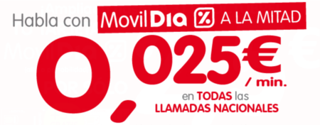 Un mes de llamadas a mitad de precio con MóvilDía por cinco euros