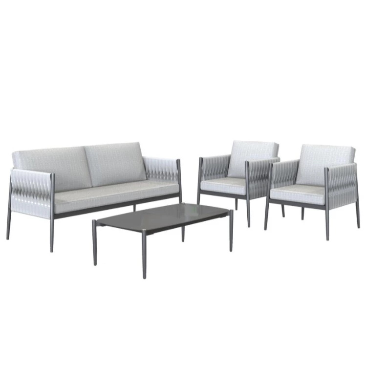 Set de porche Naterial Henio de aluminio para 4 personas
