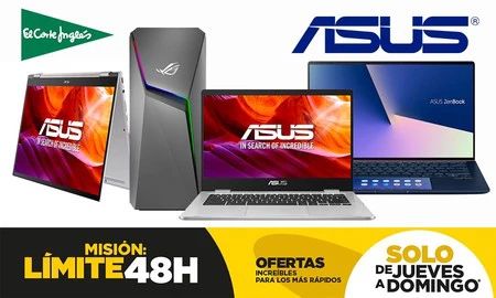 Límite 48 Horas en El Corte Inglés: equipos informáticos ASUS a precios rebajados