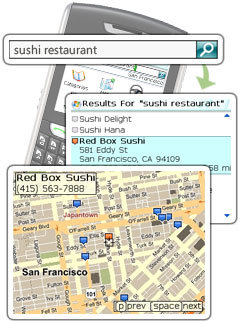 Live Search para usar en dispositivos Blackberry con GPS