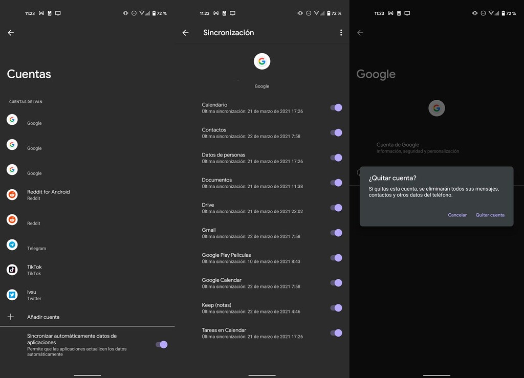 Así puedes quitar una cuenta de Google de tu móvil Android