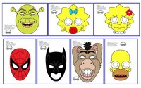 Máscaras de carnaval para imprimir de personajes conocidos
