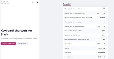 Slack のウィンドウとキーボード ショートカット キーボードを使用する