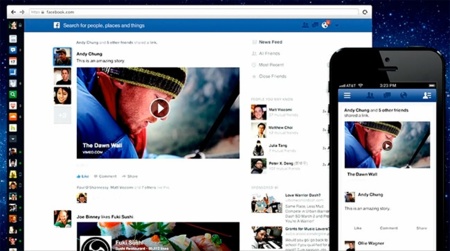 Facebook presenta un nuevo y simplificado diseño para su feed de noticias