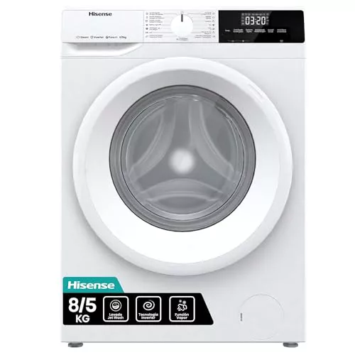 Hisense WDQE8014EVJM Lavadora Secadora 8+5 Kg, 1400 rpm, 15 Programas Automáticos