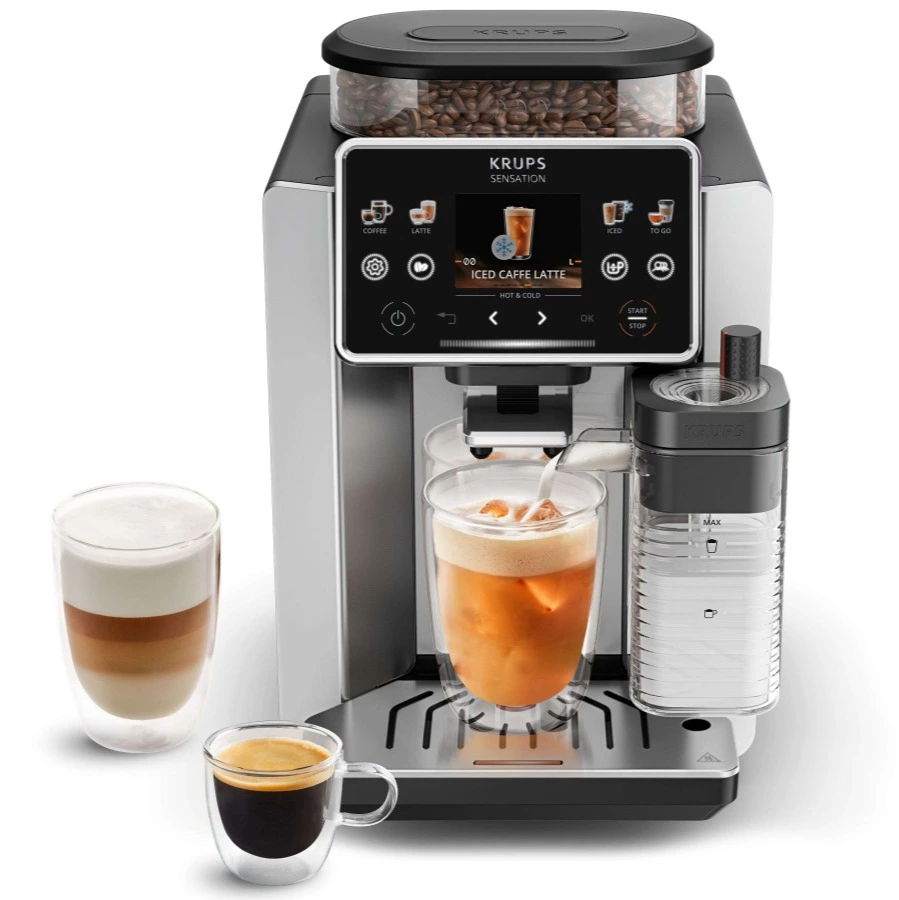 Cafetera Superautomática Krups Sensation Elite Hot&Cold EA918G Bebidas Calientes y Frías