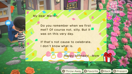 Animal Crossing carta mamá