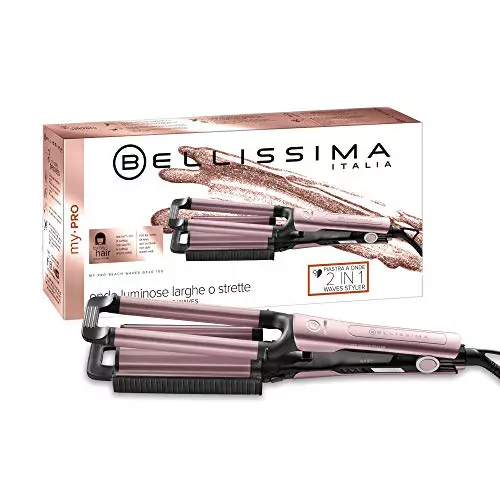 BELLISSIMA Imetec GT20 100 My Pro Beach Waves, Plancha para hacer ondas anchas y estrechas, 3 niveles de temperatura, placas revestidas de cerámica