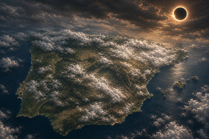 El mapa de la AEMET que adelanta la visibilidad del eclipse en cada lugar de España, según la expectativa de nubosidad