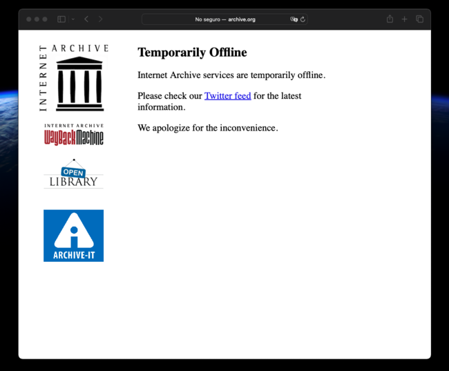 Waybackmachine Offline Wayback Machine está caído: Internet Archive denuncia que la famosa ...