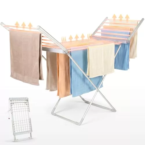 JUPPLIES Tendedero Eléctrico Plegable de Pie 