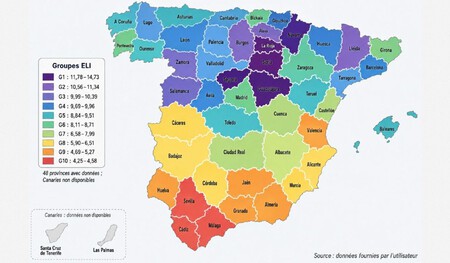 Mapa Clasificacion Provincial Espana Basado Su Extreme Longevity Index Eli 2877317 1200 700