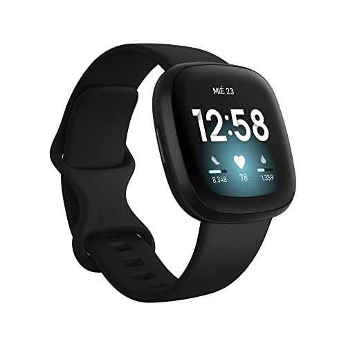 Fitbit Versa 3 - Smartwatch de salud y forma física con GPS integrado, análisis continuo de la frecuencia cardiaca, Alexa integrada y batería de +6 días,