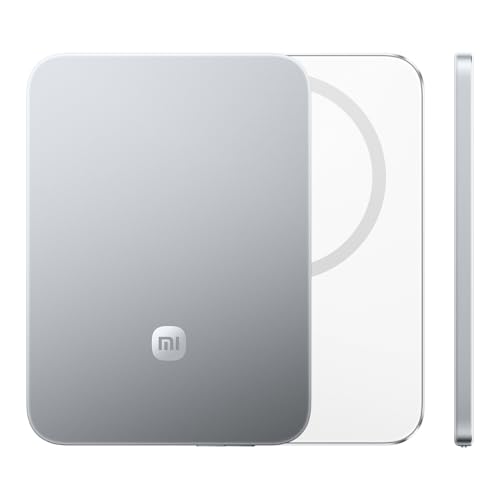 Xiaomi Ultrathin Magnetic Power Bank 5000mAh 15W Compatible with MagSafe for iPhone Ultrathin and Light External Battery with Wireless Charging, Compatible with iPhone 17/16/15/14/13/12, Gletscher Silber