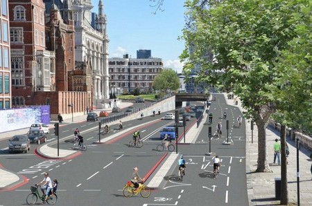 Londres Carril Bici Autopista