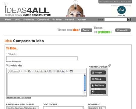 Ideas4all, comunidad de ideas y de soluciones a problemas planteados