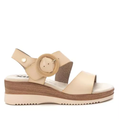 XTI - Sandalia Mujer Beige - Calzado Cómodo y Versátil - Moda casual - Modelo 14394402 (Talla 39)