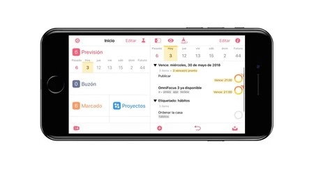OmniFocus 3 では、多くの情報が表示されているにもかかわらず、そのデザインのおかげで読みやすく、圧迫感を感じさせません。