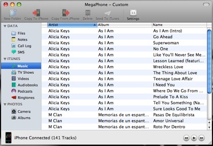 MegaPhone: gestiona tu iPhone/iPod Touch de manera sencilla