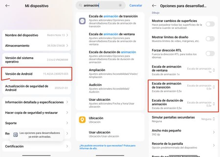 Android Velocidad Animaciones