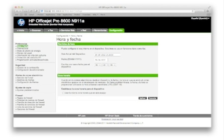 Servidor web HP Officejet Pro 8600