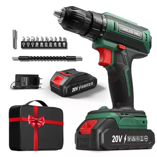 Taladro Atornillador Batería 20V, Apto para Baterías Makita, Portabrocas 10mm, Luces LED 