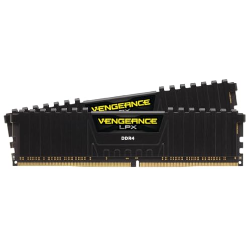 CORSAIR Vengeance LPX DDR4 RAM 32GB (2x16GB) hasta 3200MHz CL16-20-20-38 1.35V Intel AMD Memoria de Ordenador de Sobremesa - Negro (CMK32GX4M2E3200C16)