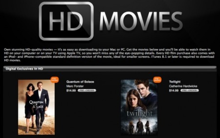 Apple lanza a la venta películas en HD en su iTunes Store USA