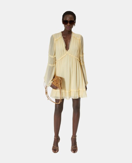 vestido corto amarillo