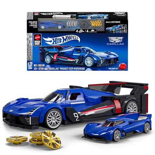 Mattel Brick Shop Hot Wheels Juguete Construcción Speed Cadillac Project GTP Hypercar Escala 1:32 