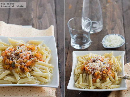 Receta de macarrones con verduras