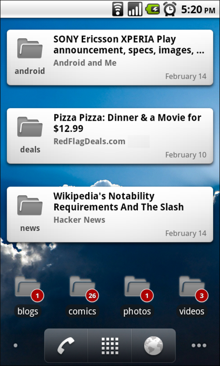 Google Reader para Android introduce sus Widgets en una nueva y polémica actualización
